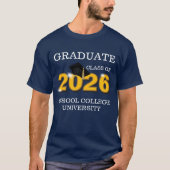 Modern Blue Graduation Class 2026 Keepsake T-shirt (Voorkant)