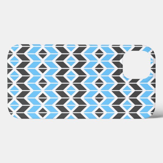 Modern Blue Gray Herringbone Geometric Case-Mate iPhone Case (Achterkant (horizontaal))