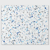 Modern Blue Gray Terrazzo Pattern Cadeaupapier (Vlak)