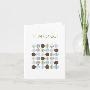 Modern Blue Green Brown Dot Thank You Notes Bedankkaart