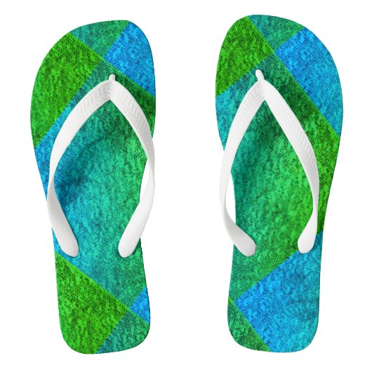 MODERN BLUE GREEN CUTE TEENSLIPPERS (Voetbed)