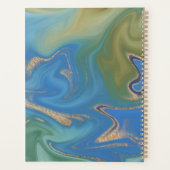 Modern Blue Green & Gold Abstract Planner (Achterkant)