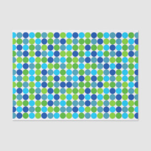 Modern Blue Green Polka Dot Pattern Tissuepapier