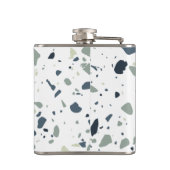 Modern Blue Green Terrazzo Marble Monogram Heupfles (Achterkant)