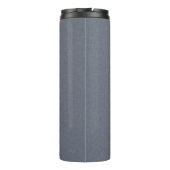 Modern Blue Grey Faux Linen Design Thermosbeker (Achterkant)