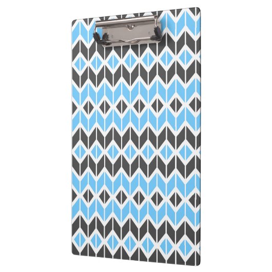 Modern Blue Grey Herringbone Geometric Pattern Klembord (Links)