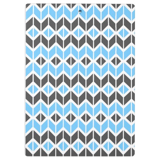 Modern Blue Grey Herringbone Geometric Pattern Klembord (Achterkant)