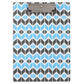 Modern Blue Grey Herringbone Geometric Pattern Klembord (Voorkant)