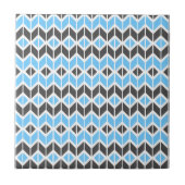 Modern Blue Grey Herringbone Geometric Pattern Tegeltje (Voorkant)