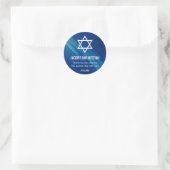 Modern Blue Grunge Bar Mitzvah Ronde Sticker (Tas)