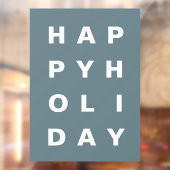 Modern Blue Happy Holiday Raamsticker (Vel 2)