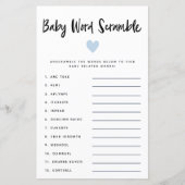 Modern Blue Heart Baby Word Scramble Game (Voorkant)