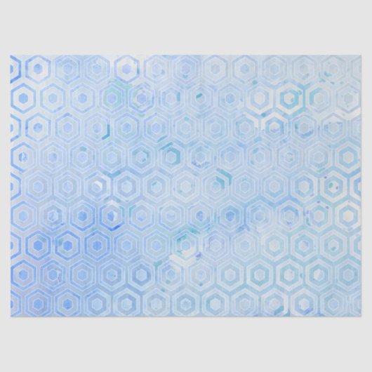 Modern Blue Hexagon Honeycomb Waterverf Pattern Tissuepapier (Voorkant)