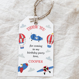 Modern Blue Hoe de tijd vliegt Verjaardag Cadeaulabel