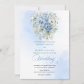 Modern Blue Hydrangea Botanical Wedding Invitation (Devant)