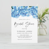 Modern Blue Hydrangea Floral Vrijgezellenfeest Kaart (Staand voorkant)