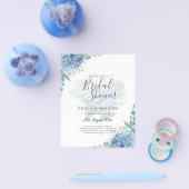 Modern Blue Hydrangea PHOTO Vrijgezellenfeest Invi Flyer (Enkel)