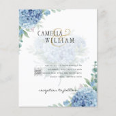Modern Blue Hydrangea PHOTO Wedding Invitation (Voorkant)