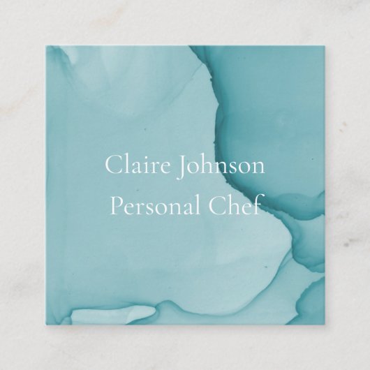 Modern Blue Ink Waterverf Visitekaartje (Voorkant)