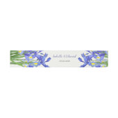 Modern Blue Iris Floral Bouquet Wedding Uitnodigingen Wikkel (Vlak)
