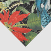 Modern Blue Jay Poinsettia Collage Tissue Paper Tissuepapier (Detail)