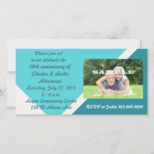 Modern Blue Jubileum Celebration Photo Card