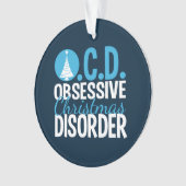 Modern Blue Kerstmis geobsedeerd Ornament (voorkant)