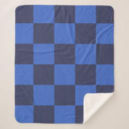 Modern Blue Kroatië Checkers Sherpa Blanket Deken