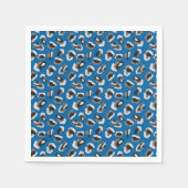 Modern Blue Leopard Animal Print Patroon Servet (Voorkant)