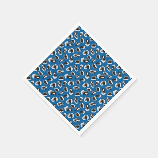 Modern Blue Leopard Animal Print Patroon Servet (Hoek)