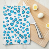 Modern Blue Leopard Pattern Animal Print Theedoek (Quarter Fold)