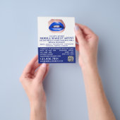 Modern Blue Lips, Makeup Artist Advertising Flyer (Hand)