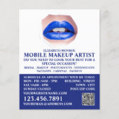 Modern Blue Lips, Makeup Artist Advertising Flyer (Voorkant)