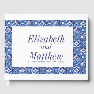 Modern Blue Mediterranean Wedding Gastenboek