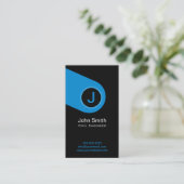 Modern Blue Monogram Civil Engineer Visitekaartje (Staand voorkant)