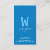 Modern Blue Monogram Dentist Visitekaartje (Achterkant)