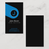 Modern Blue Monogram Dog Sitter Visitekaartje (Voorkant / Achterkant)