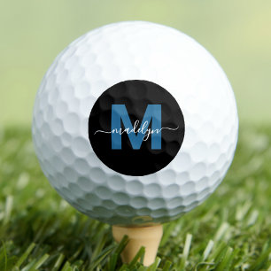 Modern Blue Monogram Naam Initialen gepersonalisee Golfballen