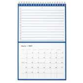 Modern Blue Monogram Name To Do Lists Kalender (Mar 2027)