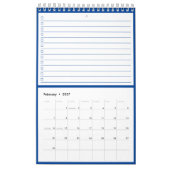 Modern Blue Monogram Name To Do Lists Kalender (Feb 2027)