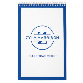 Modern Blue Monogram Name To Do Lists Kalender