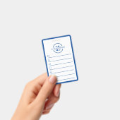 Modern Blue Monogram Name Whiteboard To Do List Badge (Handheld)