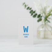Modern Blue Monogram Programmer Visitekaartje (Staand voorkant)