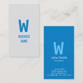 Modern Blue Monogram Programmer Visitekaartje (Voorkant / Achterkant)