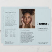 Modern Blue Moon Phases Elegante drievoudige broch (Voorkant / Achterkant)