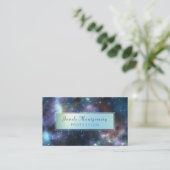 Modern Blue Navy Galaxy Star Space Visitekaartje (Staand voorkant)