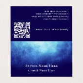 Modern Blue Nebula Custom Text QR Code Pastor Visitekaartjes (Buitenkant ongevouwen)