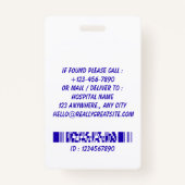 Modern Blue Nurse Photo ID Badge Template (Dos)