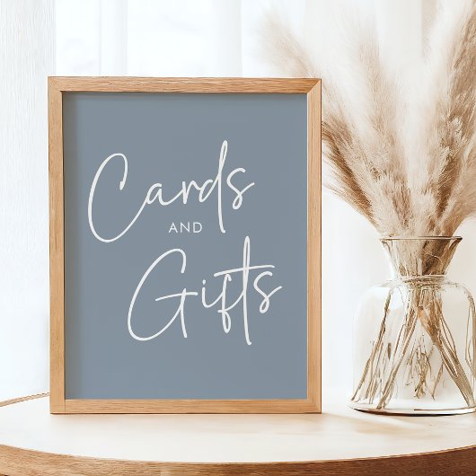 Modern Blue Oh Baby Eenvoudige Kaarten en geschenk Poster