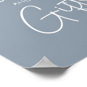 Modern Blue Oh Baby Eenvoudige Kaarten en geschenk Poster (Hoek)